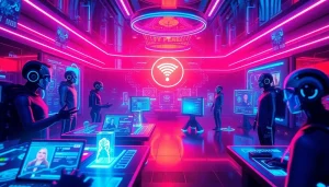 Interactive scene with character AI NSFW in a vibrant digital landscape.