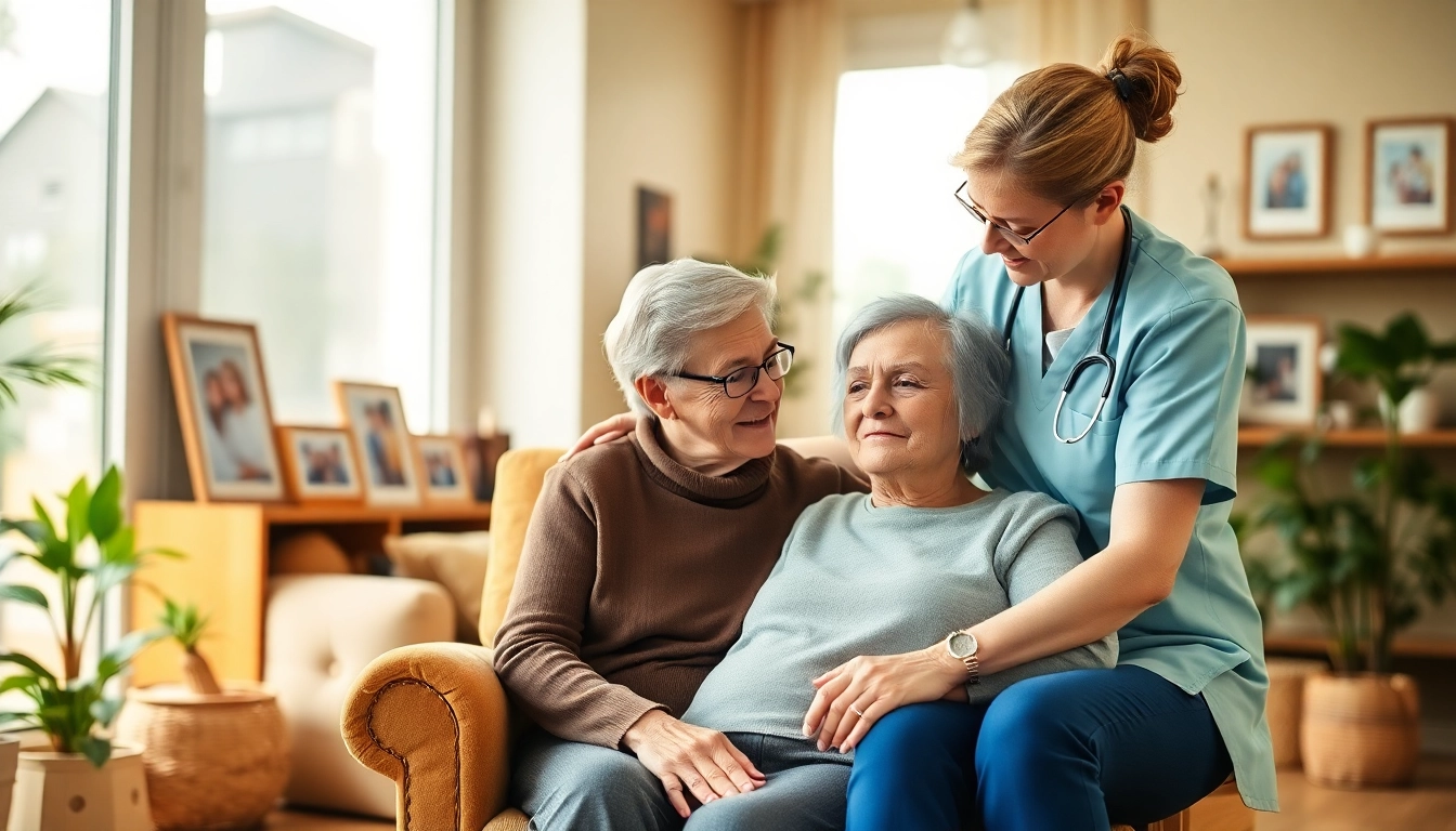 Enhancing austin senior home care with devoted caregivers supporting elderly clients in a cozy setting.