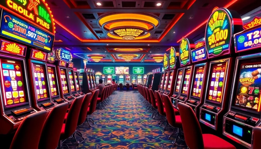 Para pemain menang pada mesin slot dengan deposit pulsa tanpa potongan di lingkungan kasino mewah.