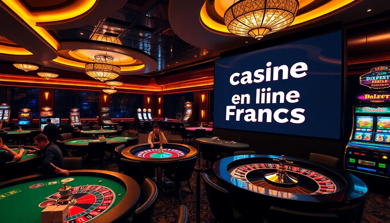 Engager les joueurs dans une atmosphère passionnante de casino en ligne Français avec des tables vibrantes et des machines high-tech.