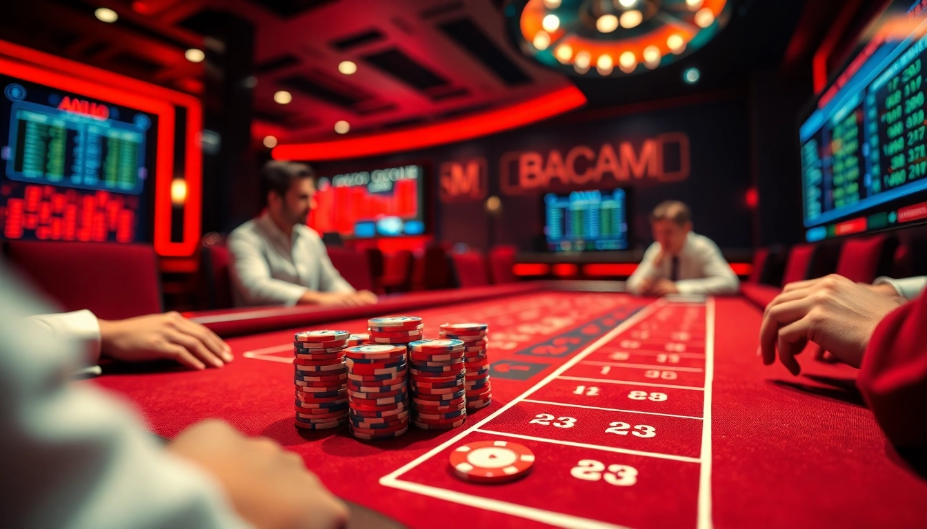 최고 평점의 카지노사이트에서 생동감 넘치는 바카라 게임을 즐기는 카지노 플레이어들, 고급스러움과 흥미로움을 강조합니다.