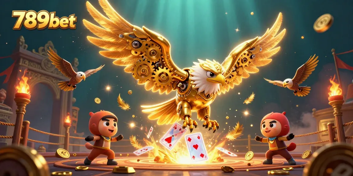 Engage in thrilling gameplay with 789bet as golden eagles soar through holographic cards.