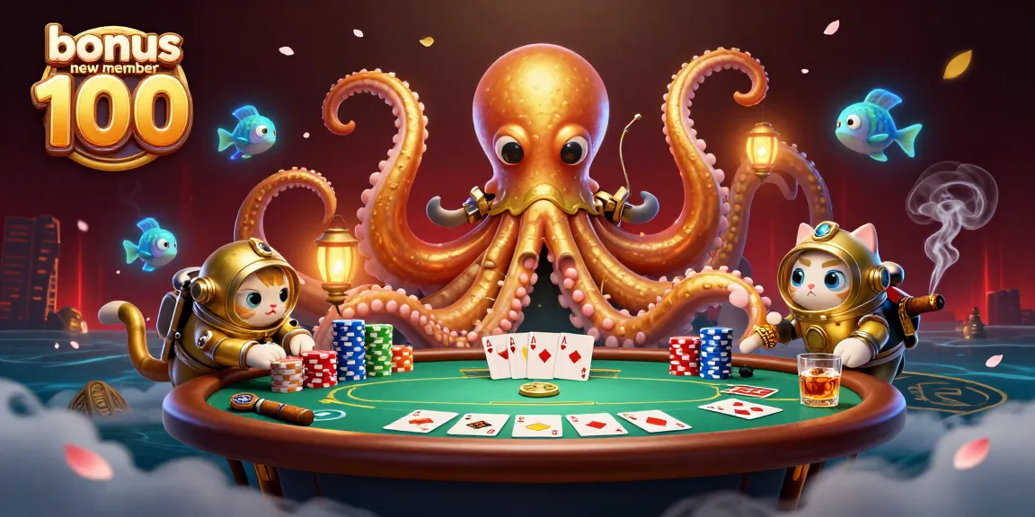 Experience the thrill with bonus new member 100 in this vibrant casino-themed scene.