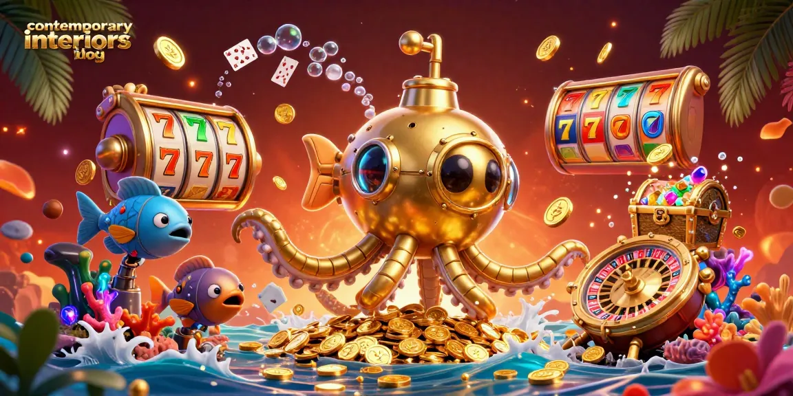 Engage with the contemporary interiors blog scene featuring a kraken submarine and casino elements for thrilling gameplay.